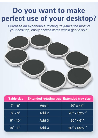 [For your dining experience] Expandable long table rotating tray