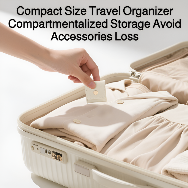 Microfiber leather light luxury compartment jewelry storage bag