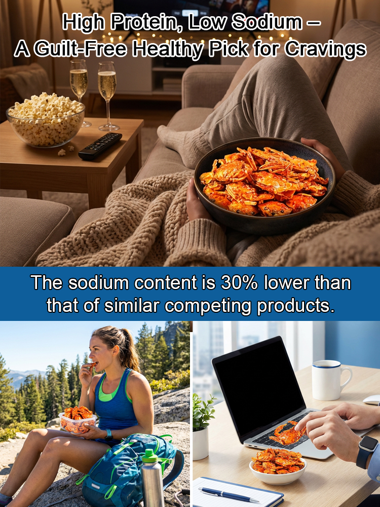 Spicy Sea Crab Snacks - High in Protein, Low in Sodium