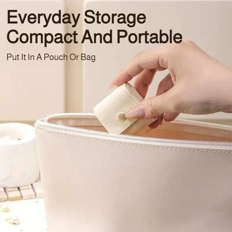 Microfiber leather light luxury compartment jewelry storage bag