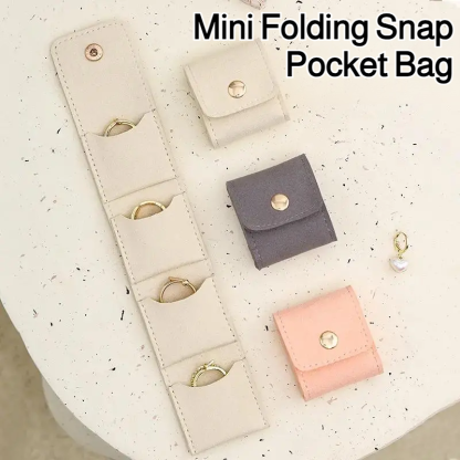 Microfiber leather light luxury compartment jewelry storage bag