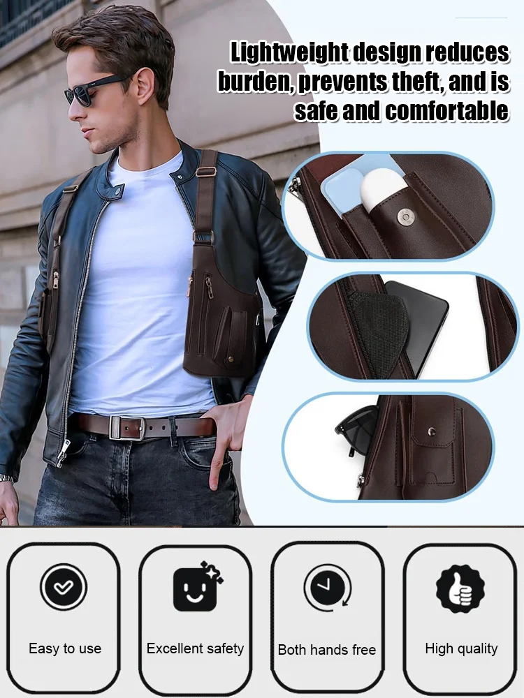 Men's Retro Crossbody Chest Bag