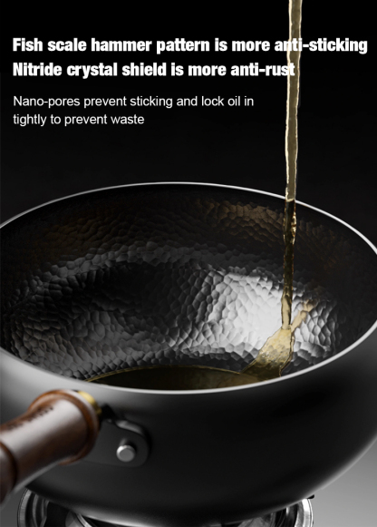 [Pre-seasoned before shipping] Iwate Japan · Hand-forged wrought iron wok