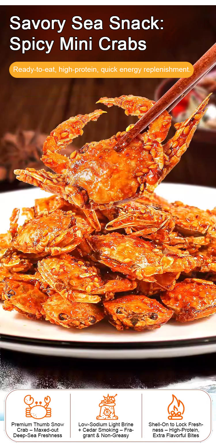 Spicy Sea Crab Snacks - High in Protein, Low in Sodium