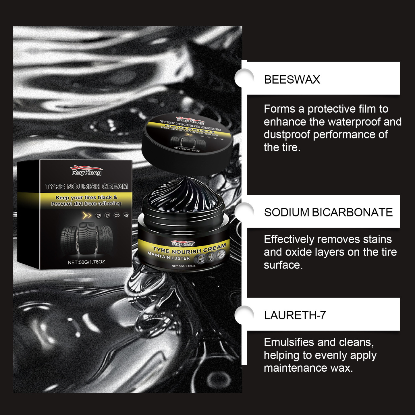 Car Tire Wheel Refinishing Longlasting Dust Removal Wax