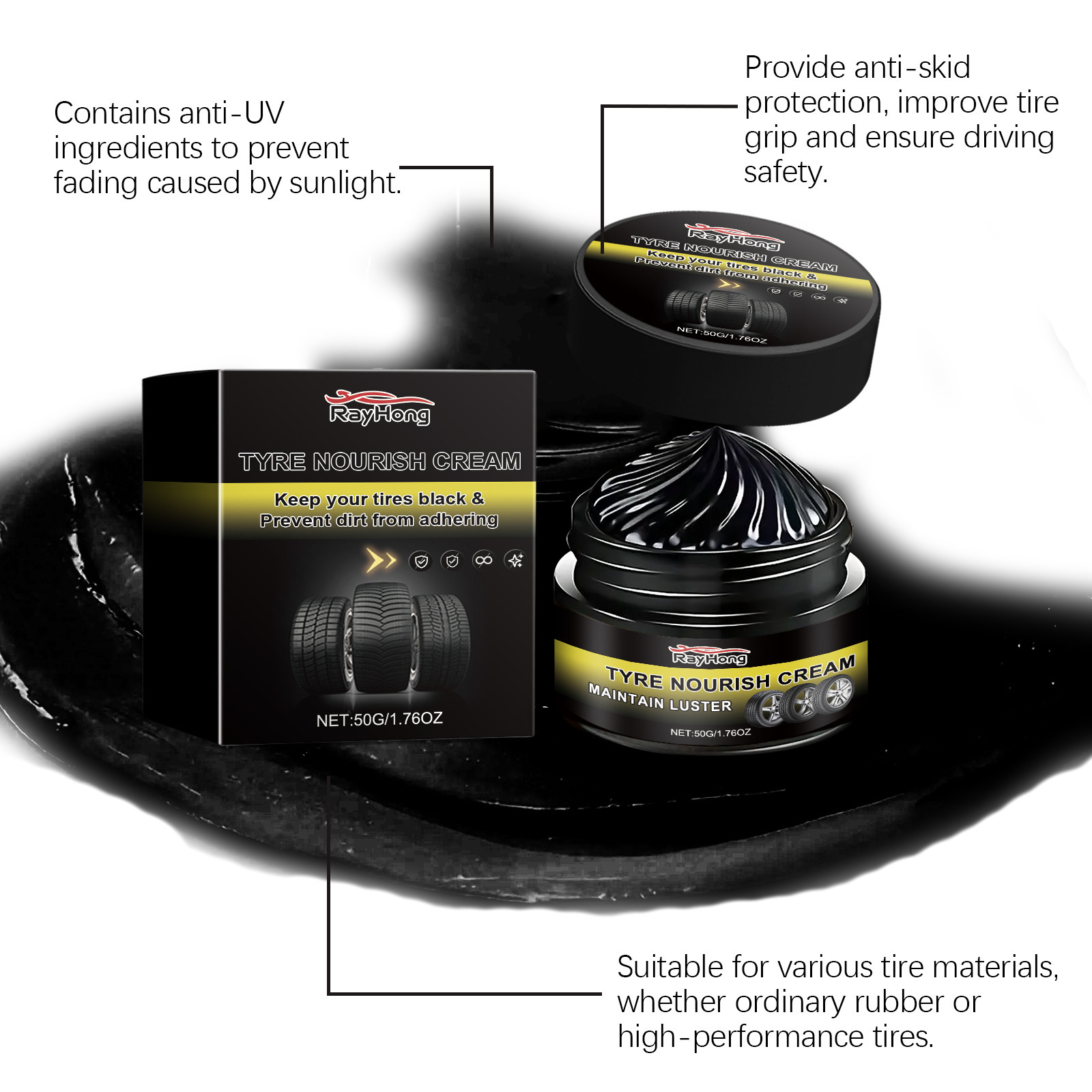 Car Tire Wheel Refinishing Longlasting Dust Removal Wax