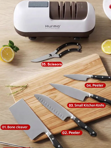 Fully automatic household electric knife sharpener