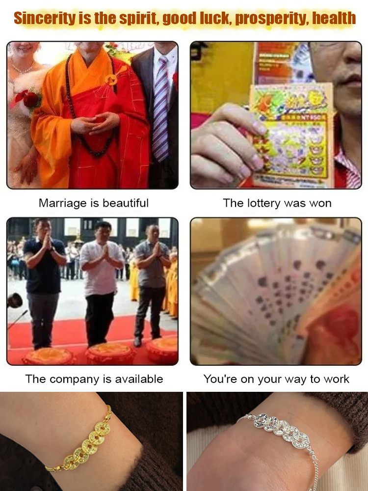 Glittering Five Emperors Coin Wealth Bracelet