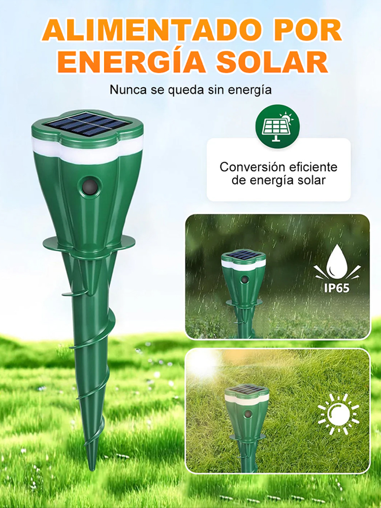 Solar powered spiral mouse repeller Ultrasonic bird repeller