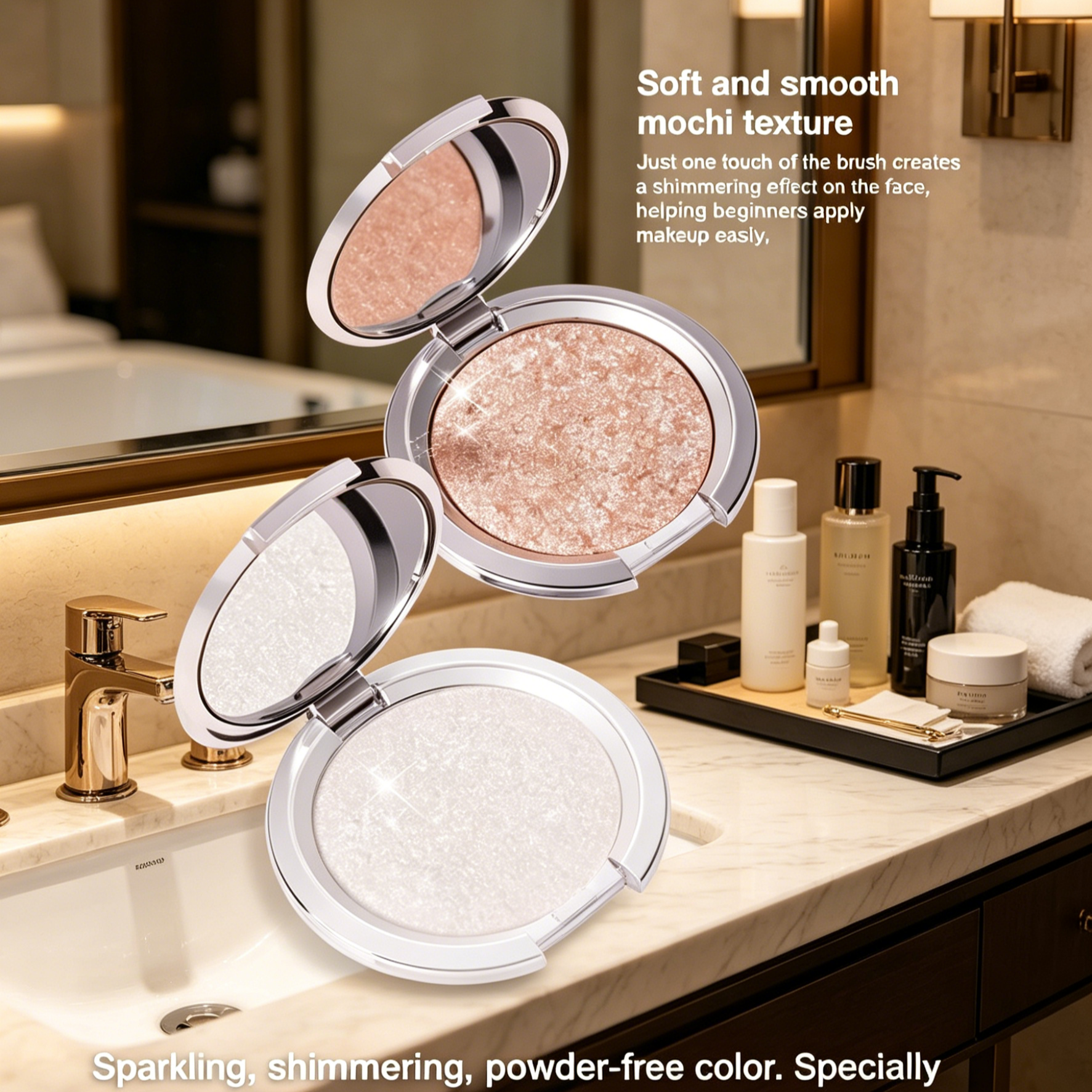 Krim Pembayang Mata Berkilau Halus | Highlighter Cream Shimmer Glowing | Solekan Mata Berdimensi Tahan Lama | Eyeshadow Cream