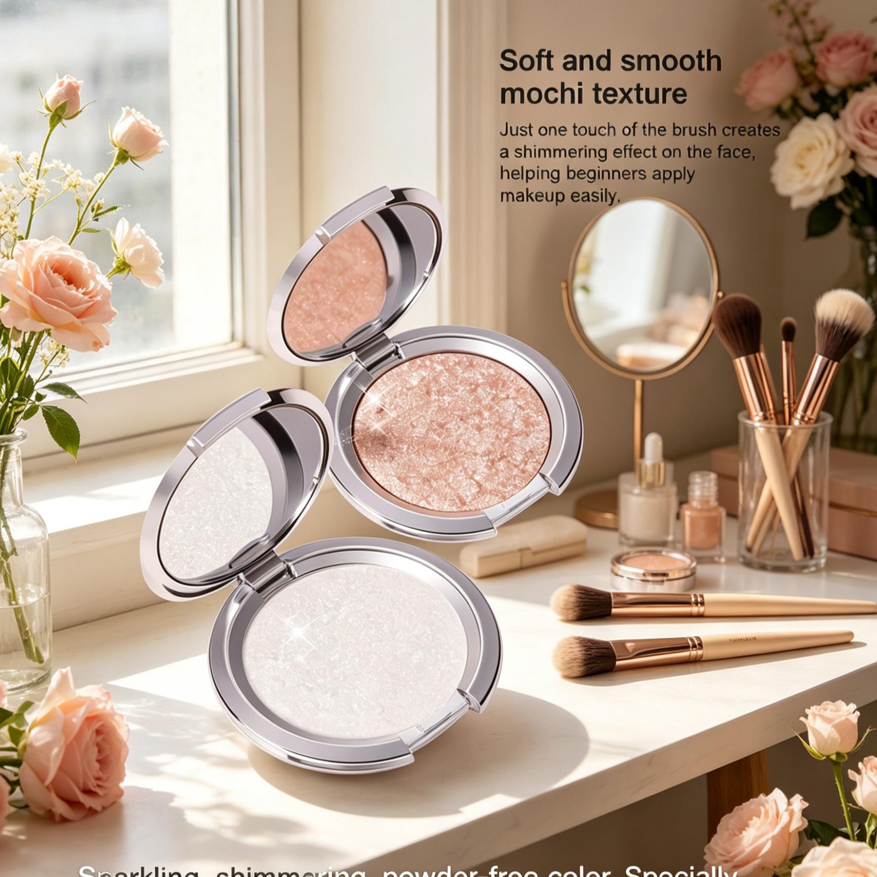 Krim Pembayang Mata Berkilau Halus | Highlighter Cream Shimmer Glowing | Solekan Mata Berdimensi Tahan Lama | Eyeshadow Cream