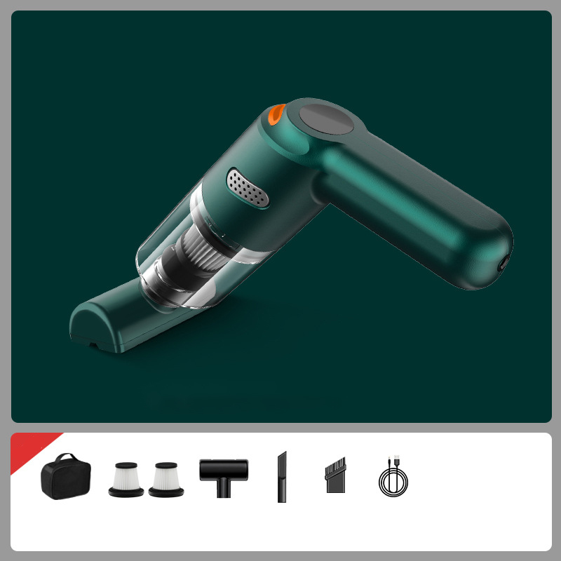 Car vacuum cleaner for dust and mite removal, suitable for both home and car use.
