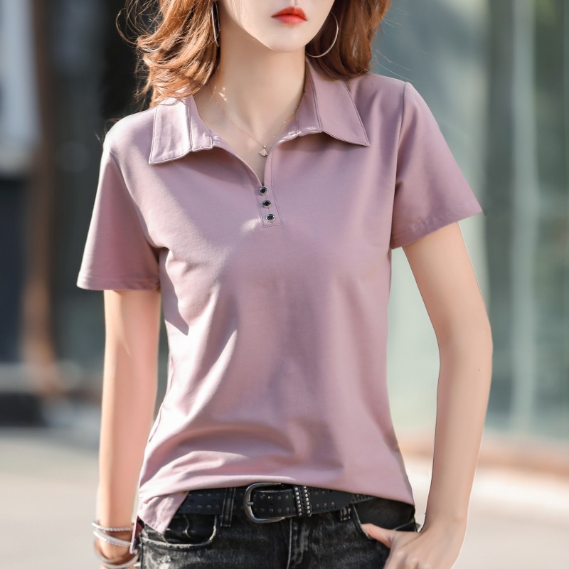 Large size lapels thin short-sleeved T-shirt