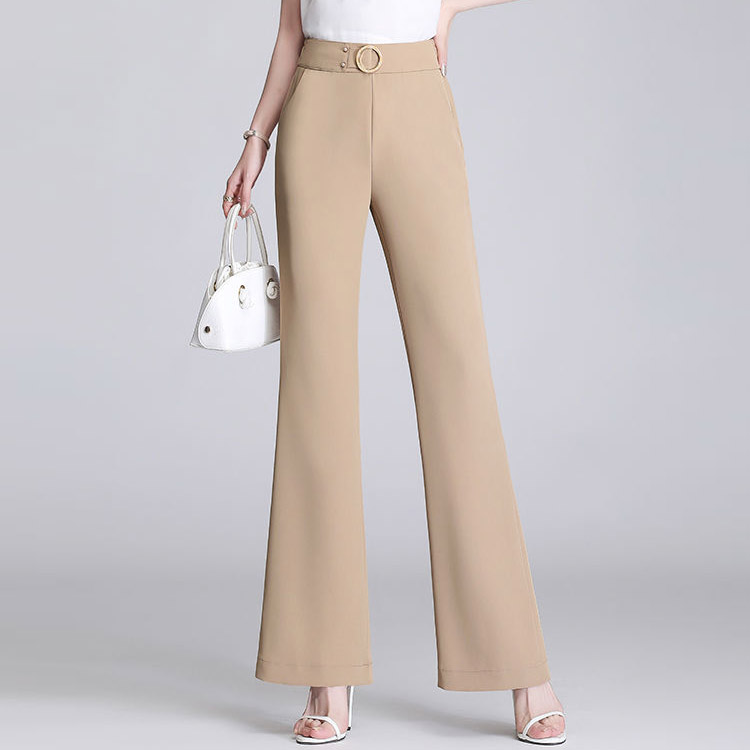 Slender Drapey Ice Silk Wide-Leg Pants 