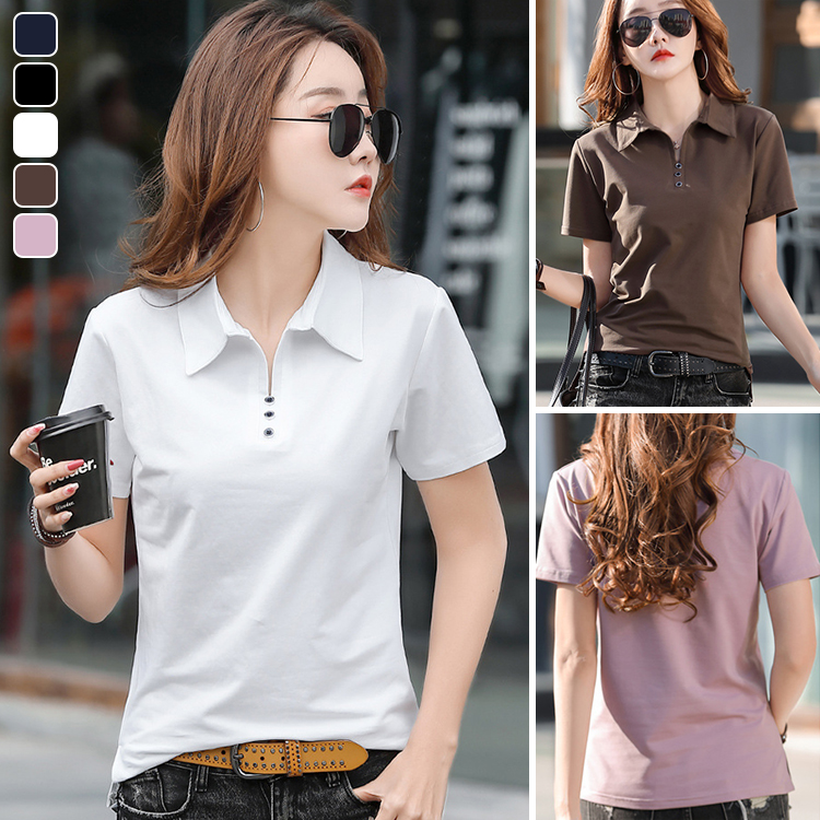 Large size lapels thin short-sleeved T-shirt