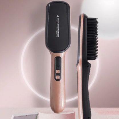 【Salon-grade Straight Hair】Ionic 2-in-1 Straightening Brush