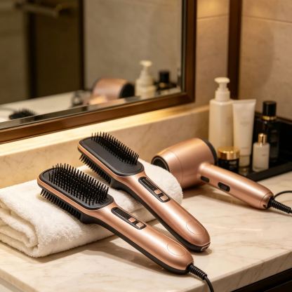 【Salon-grade Straight Hair】Ionic 2-in-1 Straightening Brush