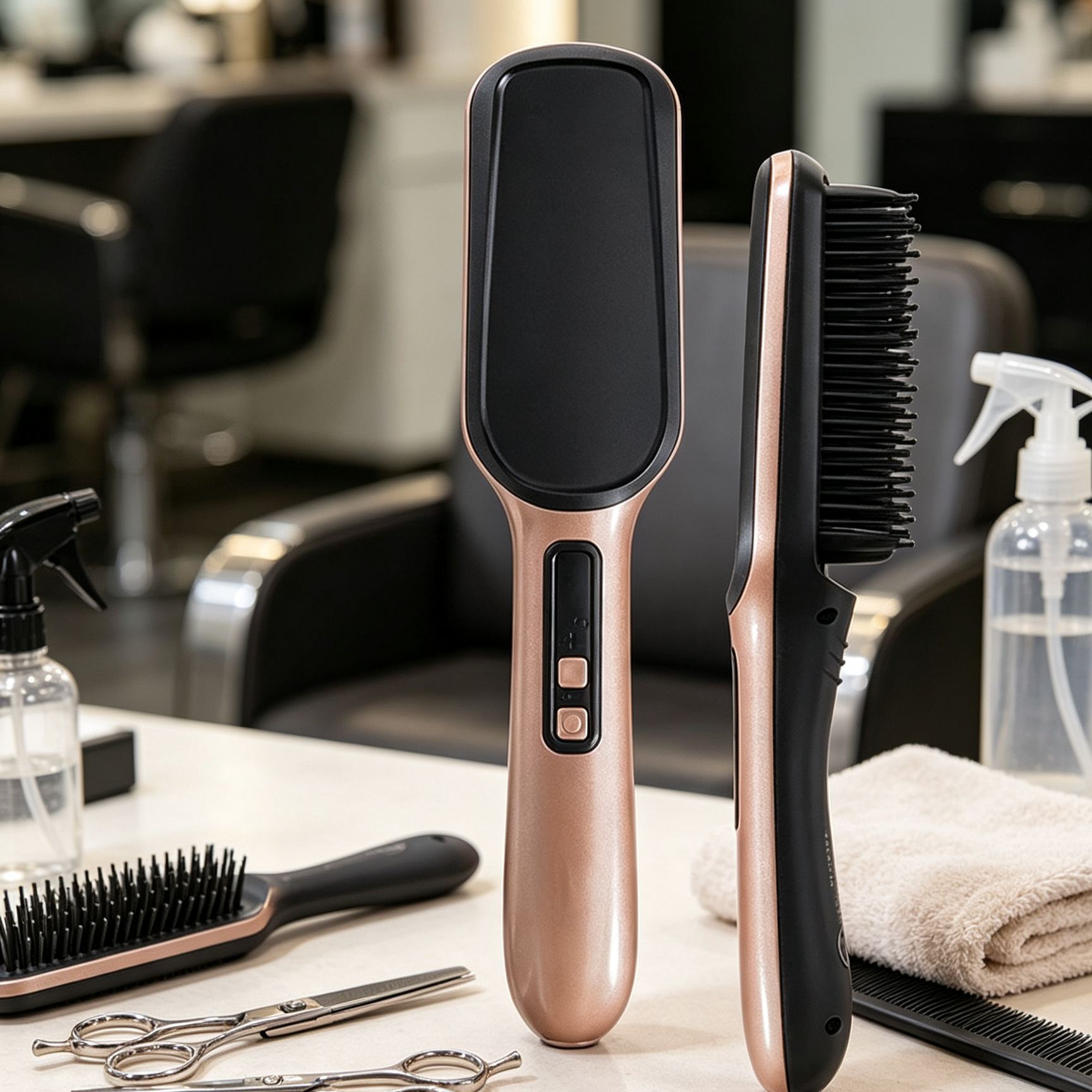 【Salon-grade Straight Hair】Ionic 2-in-1 Straightening Brush