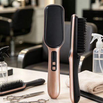 【Salon-grade Straight Hair】Ionic 2-in-1 Straightening Brush