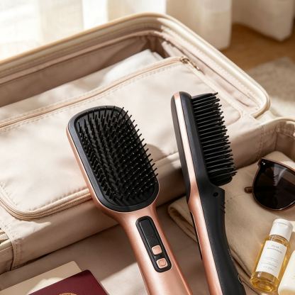 【Salon-grade Straight Hair】Ionic 2-in-1 Straightening Brush