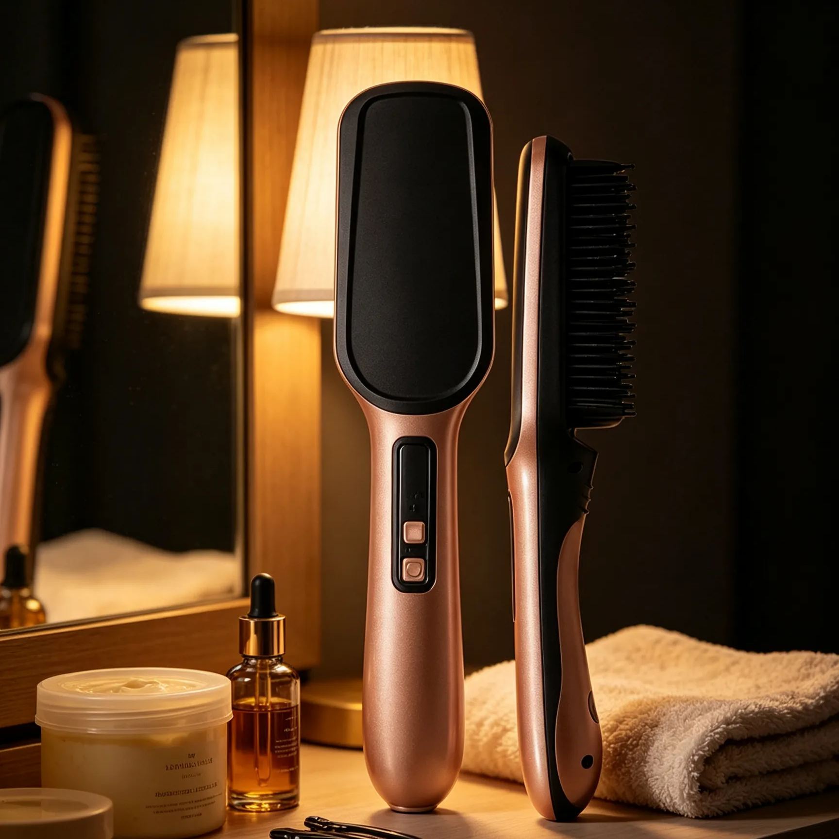 【Salon-grade Straight Hair】Ionic 2-in-1 Straightening Brush