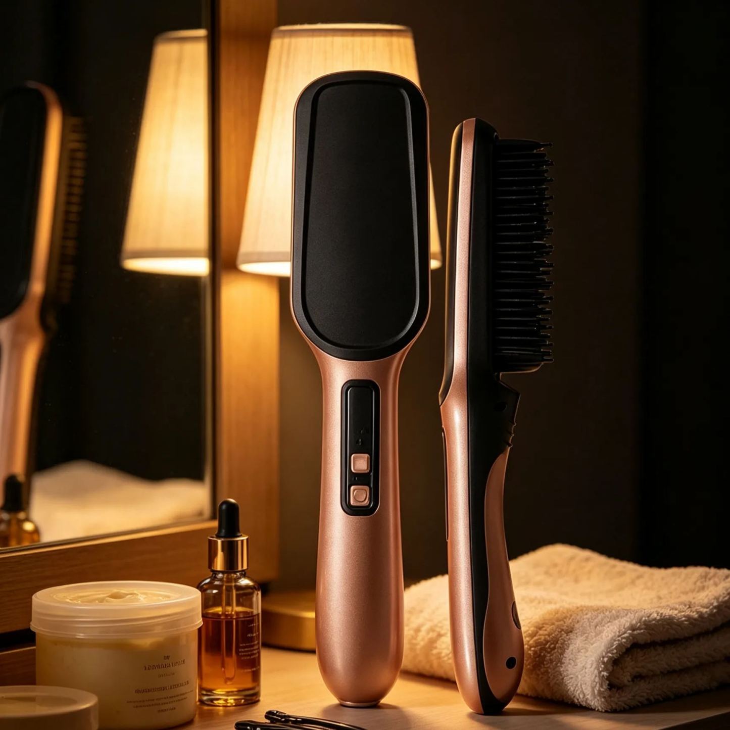 【Salon-grade Straight Hair】Ionic 2-in-1 Straightening Brush