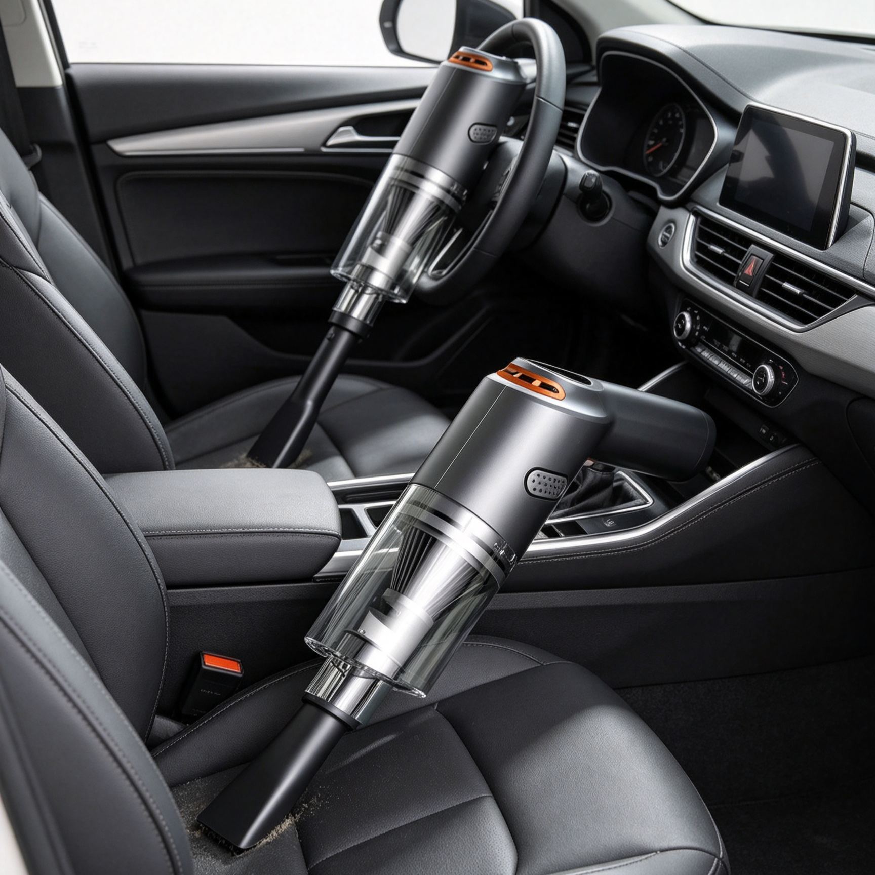 Car vacuum cleaner for dust and mite removal, suitable for both home and car use.