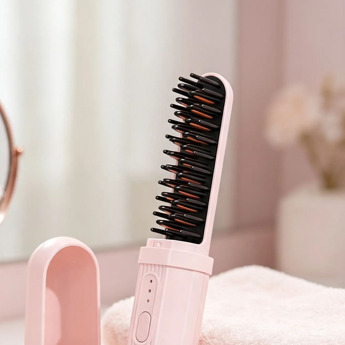 Cordless Ionic Rechargeable Wet and Dry Hair Straightening Brush