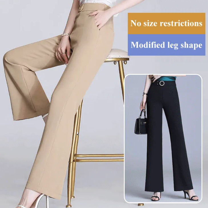 Slender Drapey Ice Silk Wide-Leg Pants 