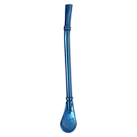 One-piece dual-purpose straw spoon