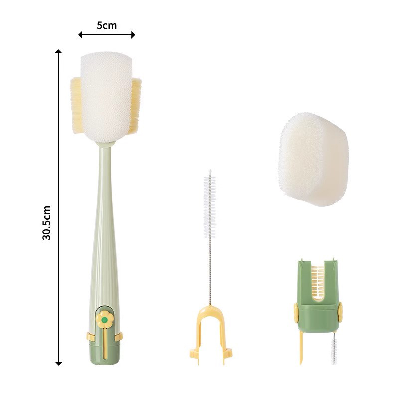 [One brush, five uses] Ultra-portable cup cleaning brush
