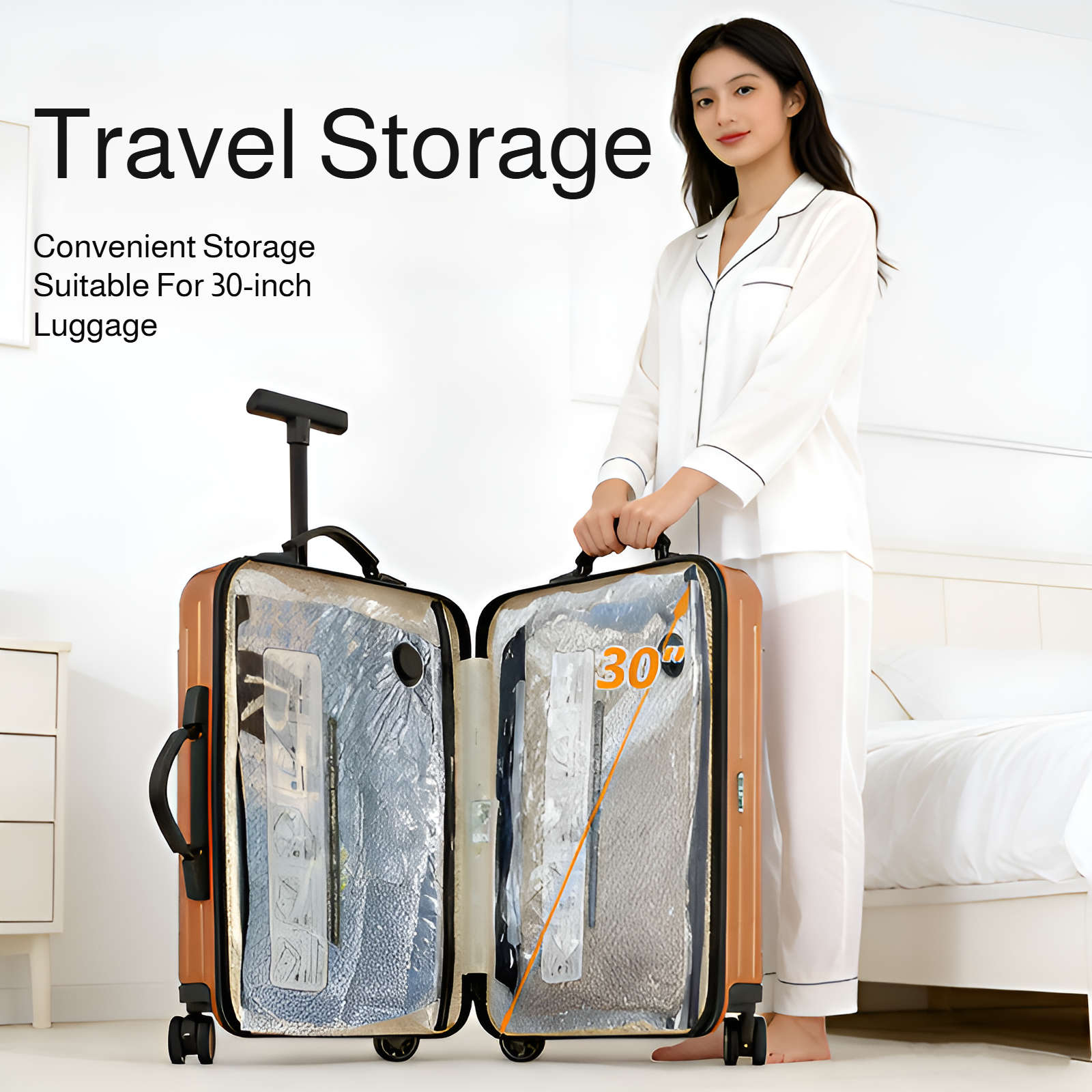 Vacuum Storage Bags for Clothes – Travel Compression Organizer with Air Valve