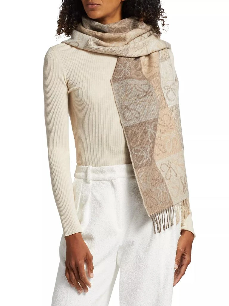 Loewe チェッカーボード スカーフ（ウール＆カシミヤ）