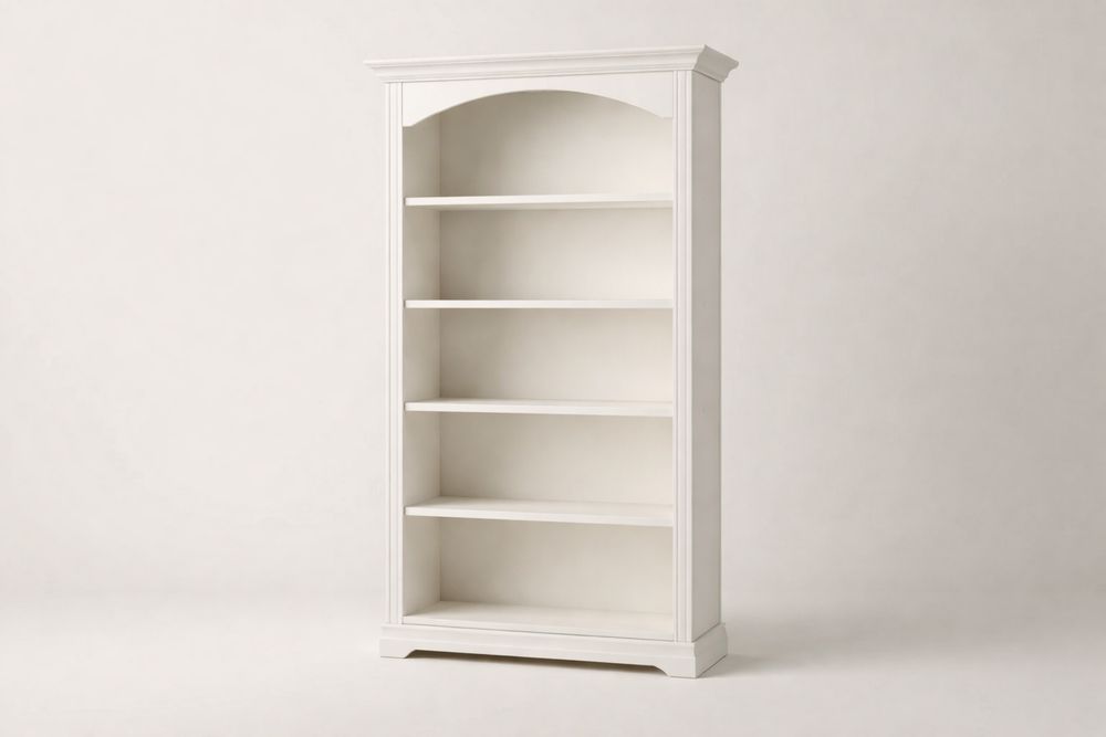 White Solid Wood Bookshelf with Adjustable Shelves 180cm x 90cm x 30cm(H × W × D)