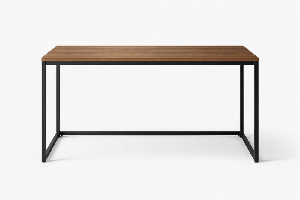 Rectangular Wood and Steel Office Desk Black Frame Length 120cm