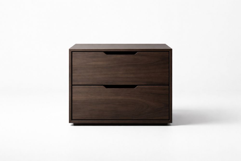 Walnut Wood Two-Drawer Nightstand 60cm x 45cm x 40cm(L x W x H)