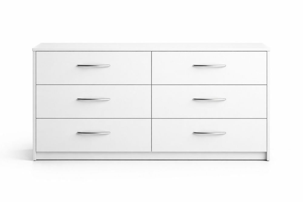 White 6-Drawer Chest MDF