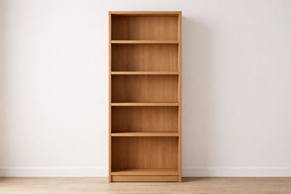 Wooden Bookshelf 5-Tier Oak Height 180cm