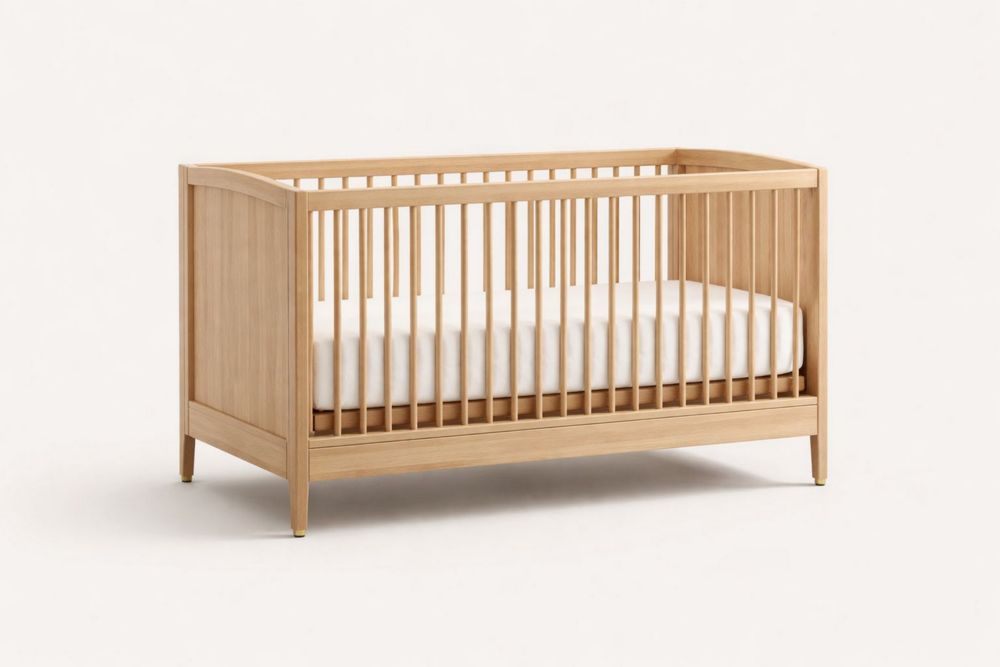 Wooden Baby Crib Solid Oak
