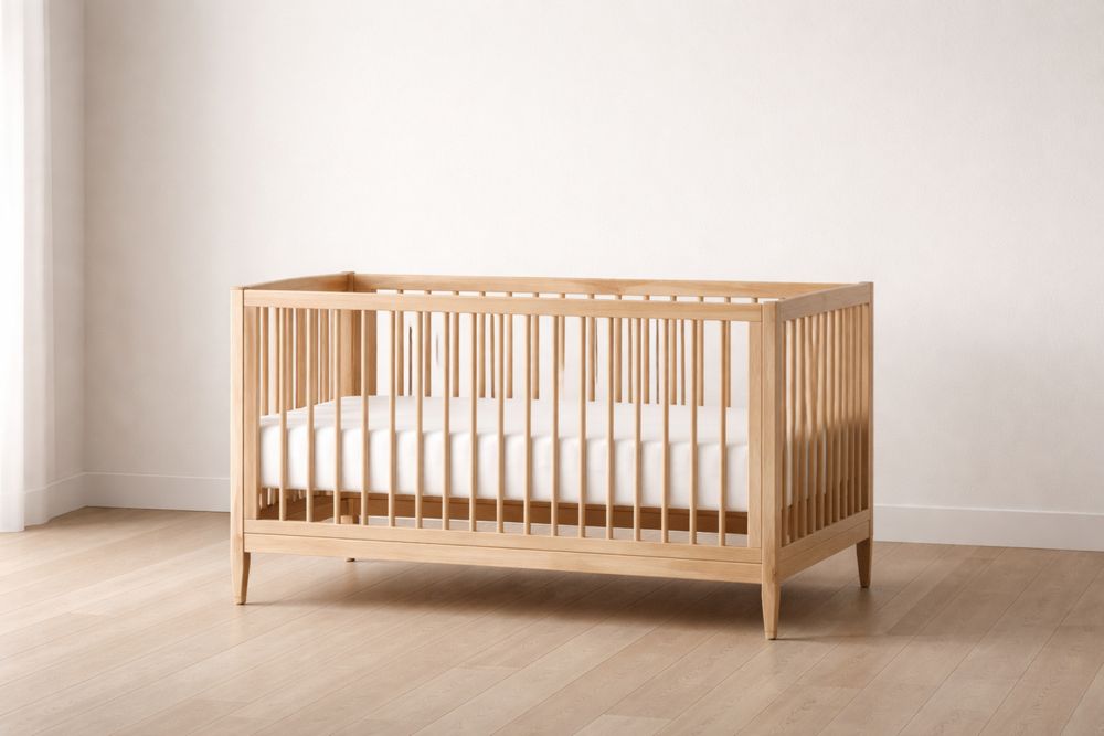 Convertible Solid Wood Baby Crib 137cm x 76cm x 91cm