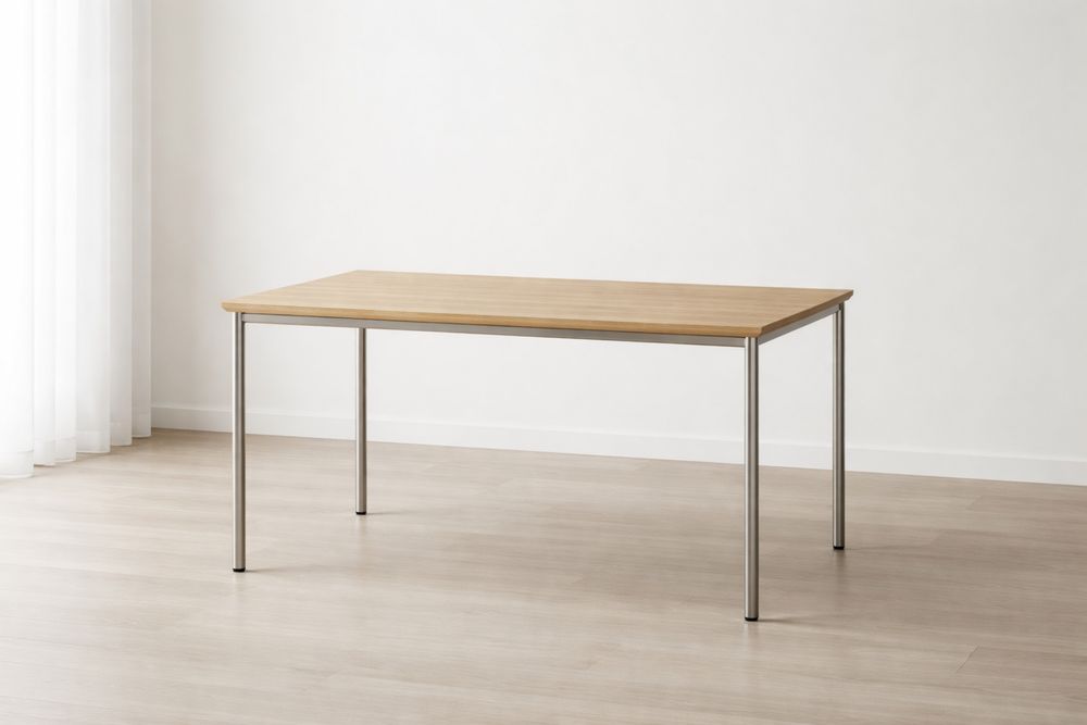 Wooden Dining Table with Metal Legs 150x90x75cm