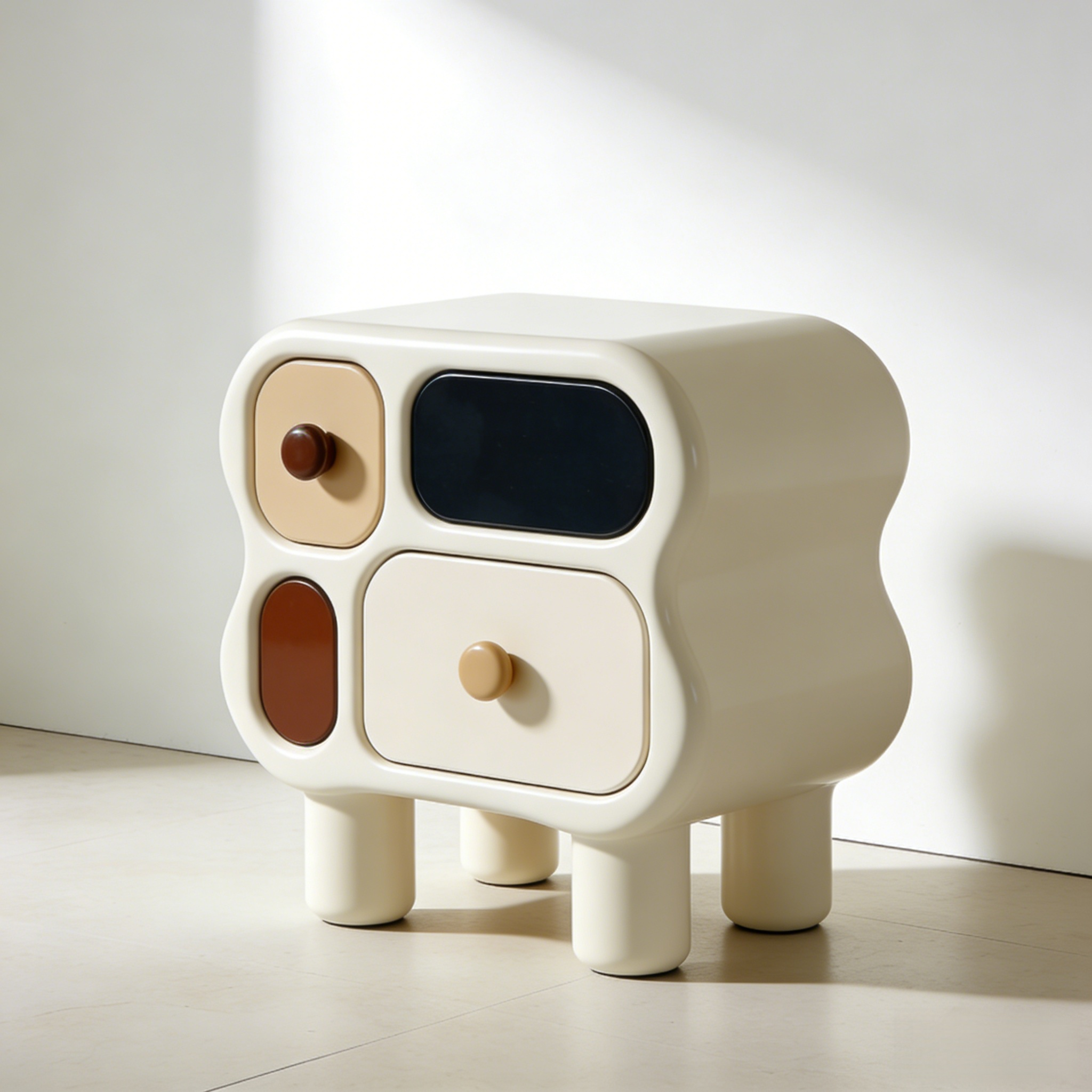 Solid Wood Multifunctional Bedside Table