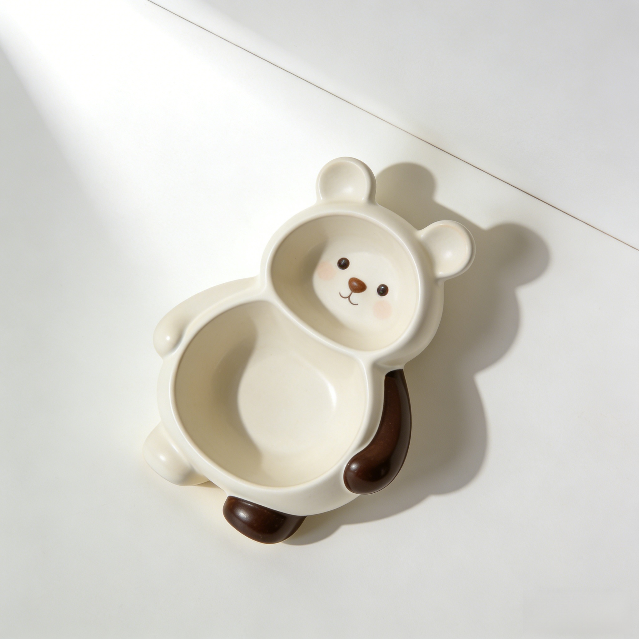 Kids' Ceramic Partitioned Bowls (Set of 6)