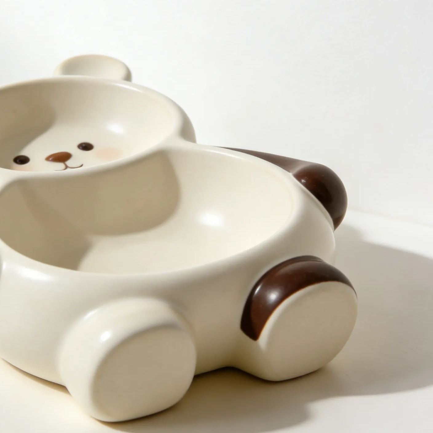 Kids' Ceramic Partitioned Bowls (Set of 6)