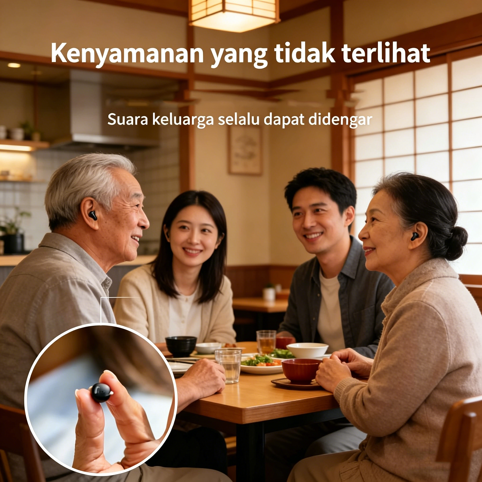 Penguat Bunyi Profesional — Alat Bantu Pendengaran Digital Dalam Telinga Ultra-Kompak dengan Teknologi Cip Nano (Reka Bentuk Senyap)