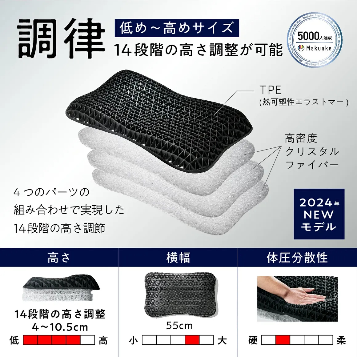 【最大 15000 円 OFF クーポン配布中】ヒツジのいらない枕 枕カバー付き｜洗える実用健康グッズ  ジェル + TPE 高反発構造で極柔らかさ，仰向け / 横向き / うつぶせ寝に対応，寝返りもスムーズ！首への負担軽減 & いびき予防，通気性抜群で衛生的。誕生日ギフトや日常使いに最適な至極の寝用枕です