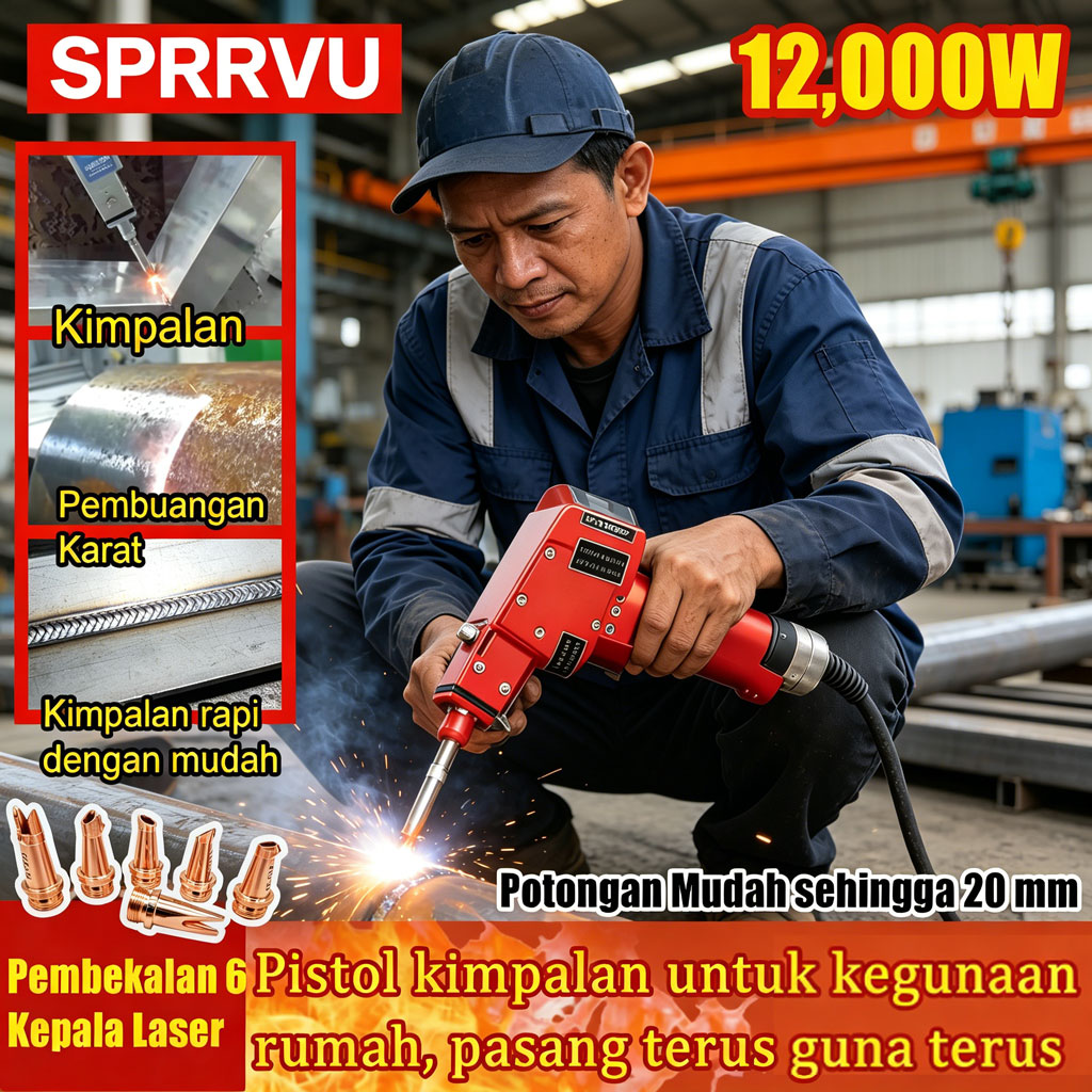 Mesin Kimpalan Laser Pegang Tangan Mudah Alih 2026 Terbaik untuk Dijual [SPRRVU] Pengimpal Laser Mudah Alih 4-dalam-1 12000 W — Pilihan terbaik untuk kegunaan industri mahupun peribadi! Gabungan prestasi tinggi 12000W dan kebolehgunaan serba lengkap, meme
