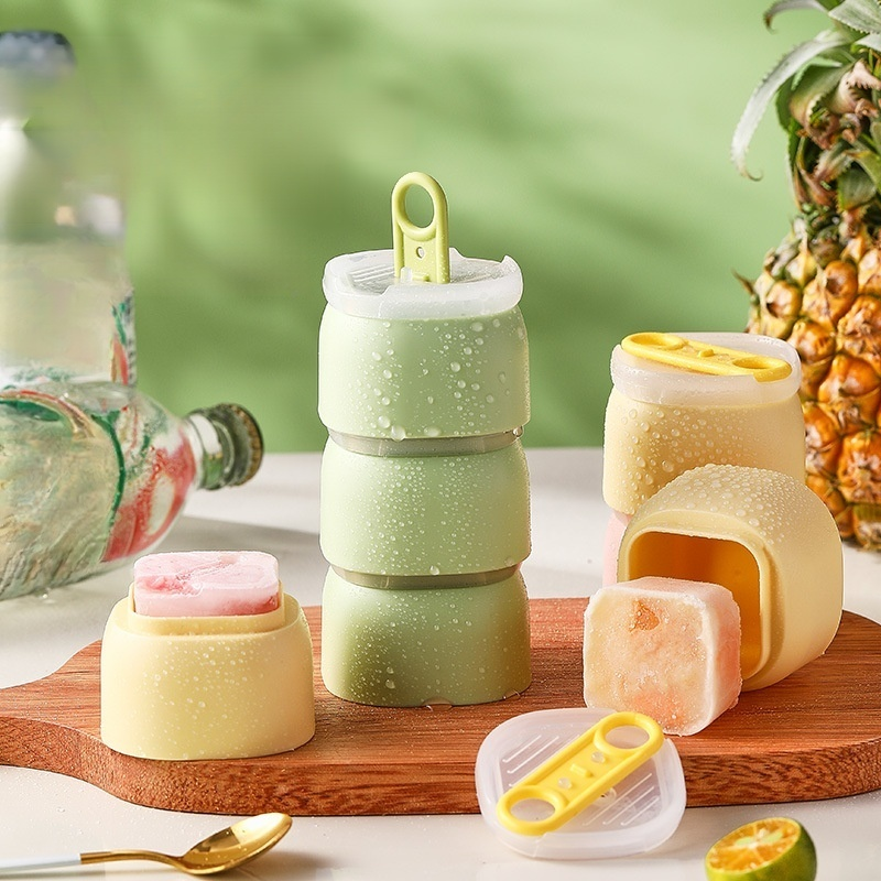 Soft silicone square ice cube mold