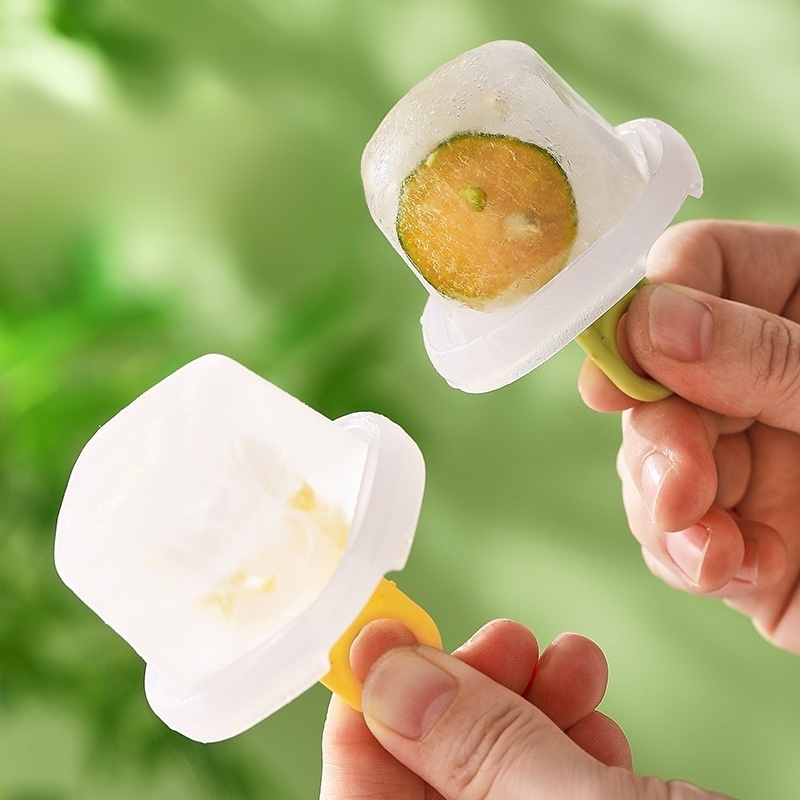 Soft silicone square ice cube mold