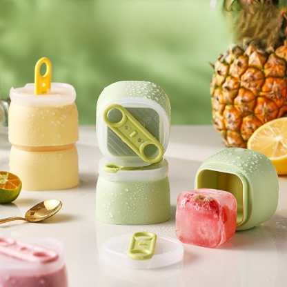 Soft silicone square ice cube mold